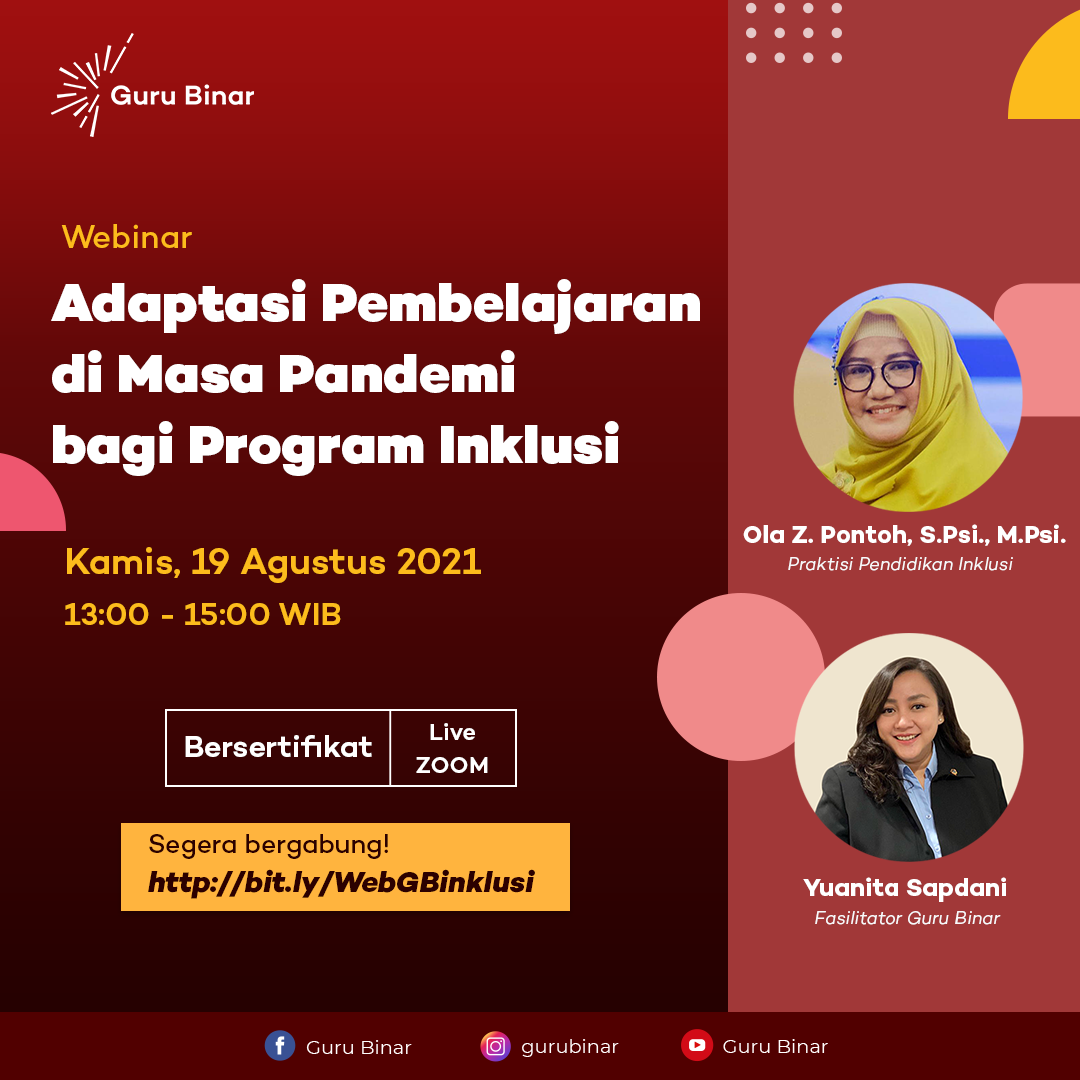 Webinar | Adaptasi Pembelajaran Di Masa Pandemi Bagi Program Inklusi