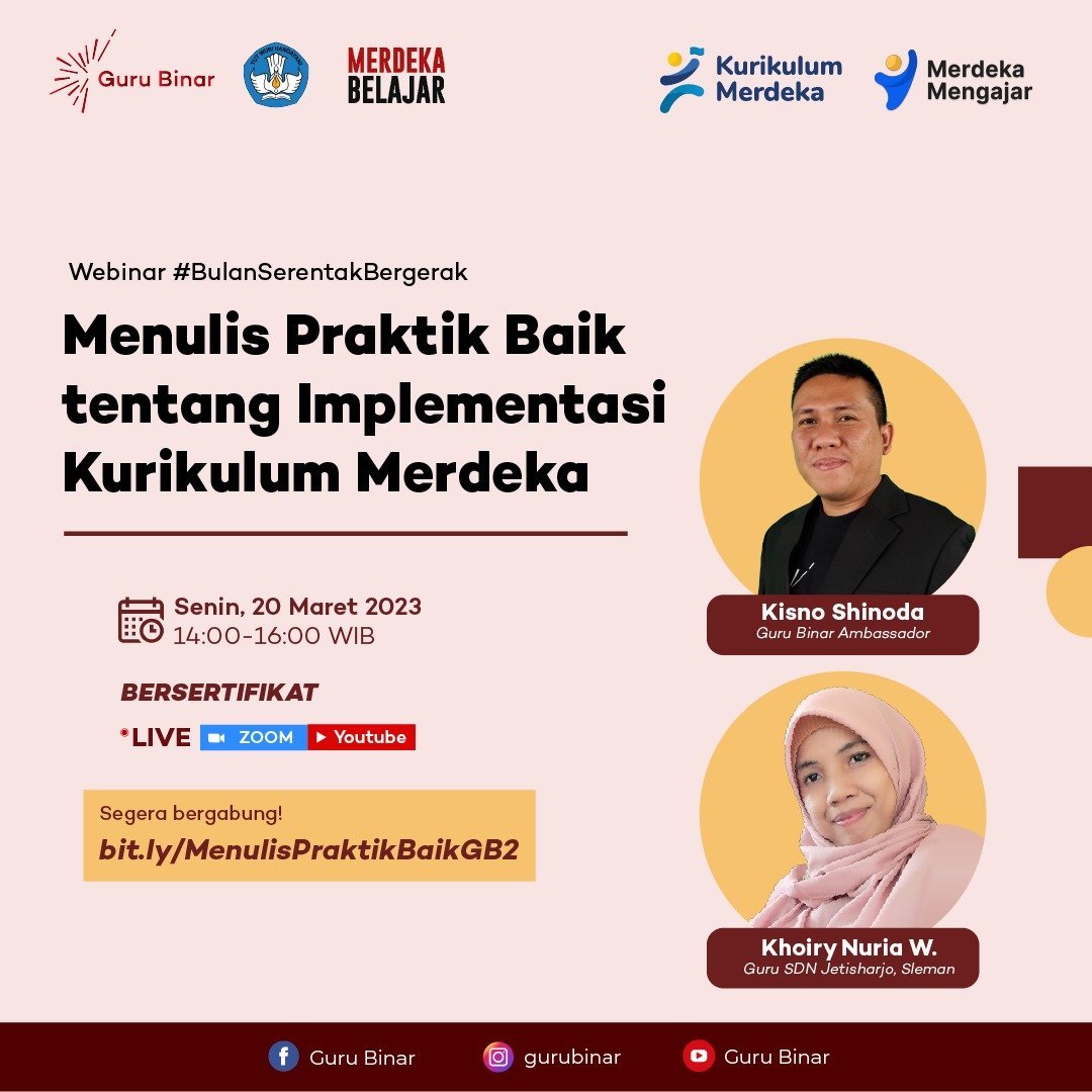 Webinar | Menulis Praktik Baik Tentang Implementasi Kurikulum Merdeka